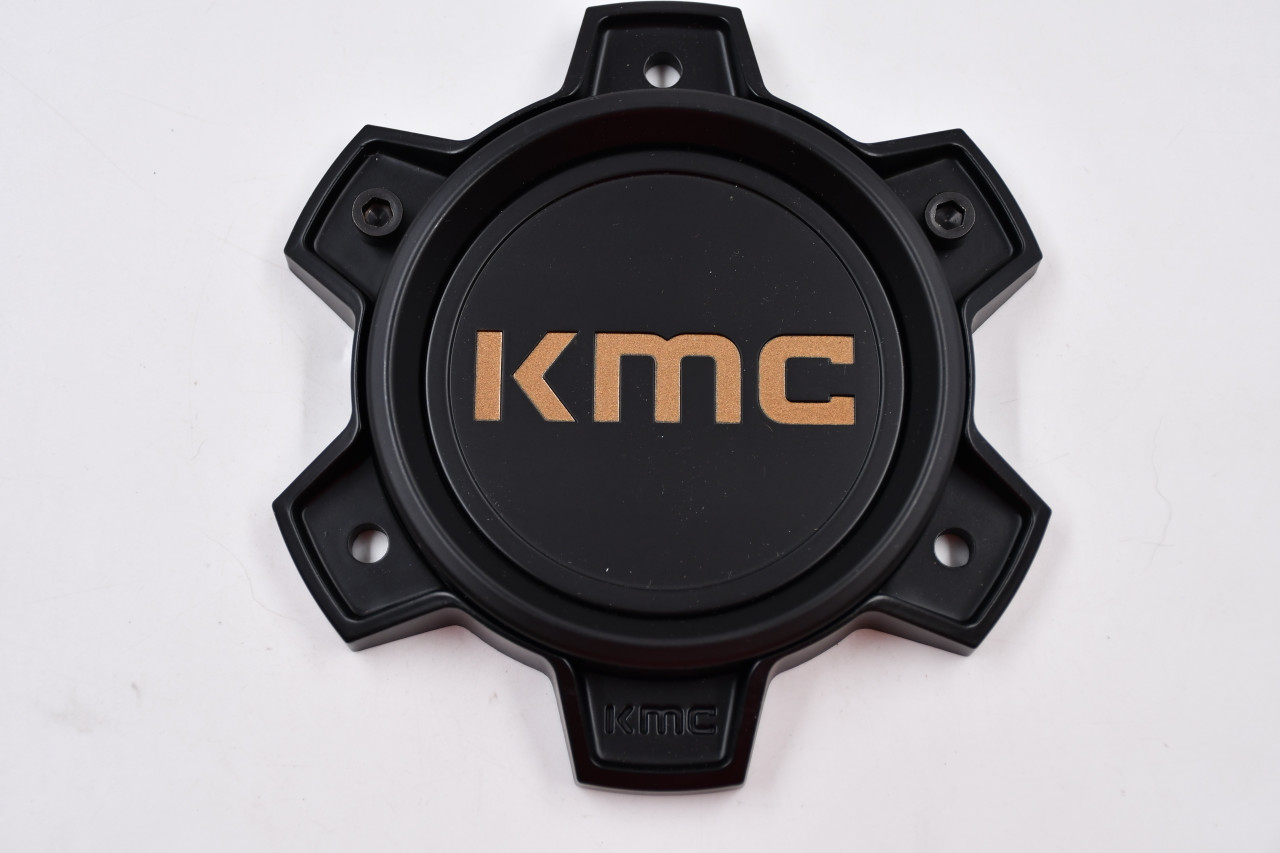 KMC Matte Black w/ Bronze Logo Wheel Center Cap Hub Cap T164H145-6-H18-S6 5.625" 2 Piece