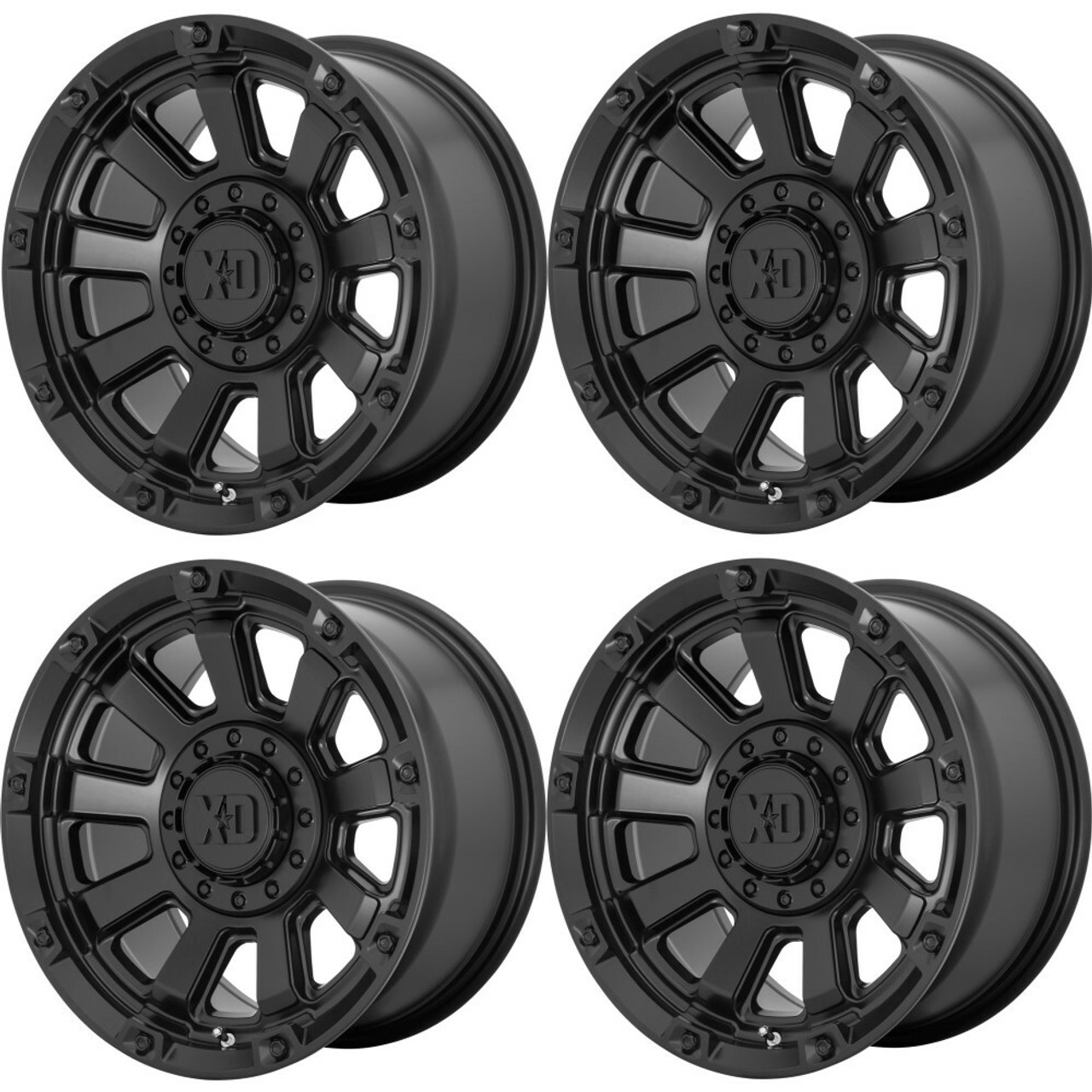 Set 4 XD XD852 Gauntlet 20x10 8x170 Satin Black Wheels 20" -18mm Rims