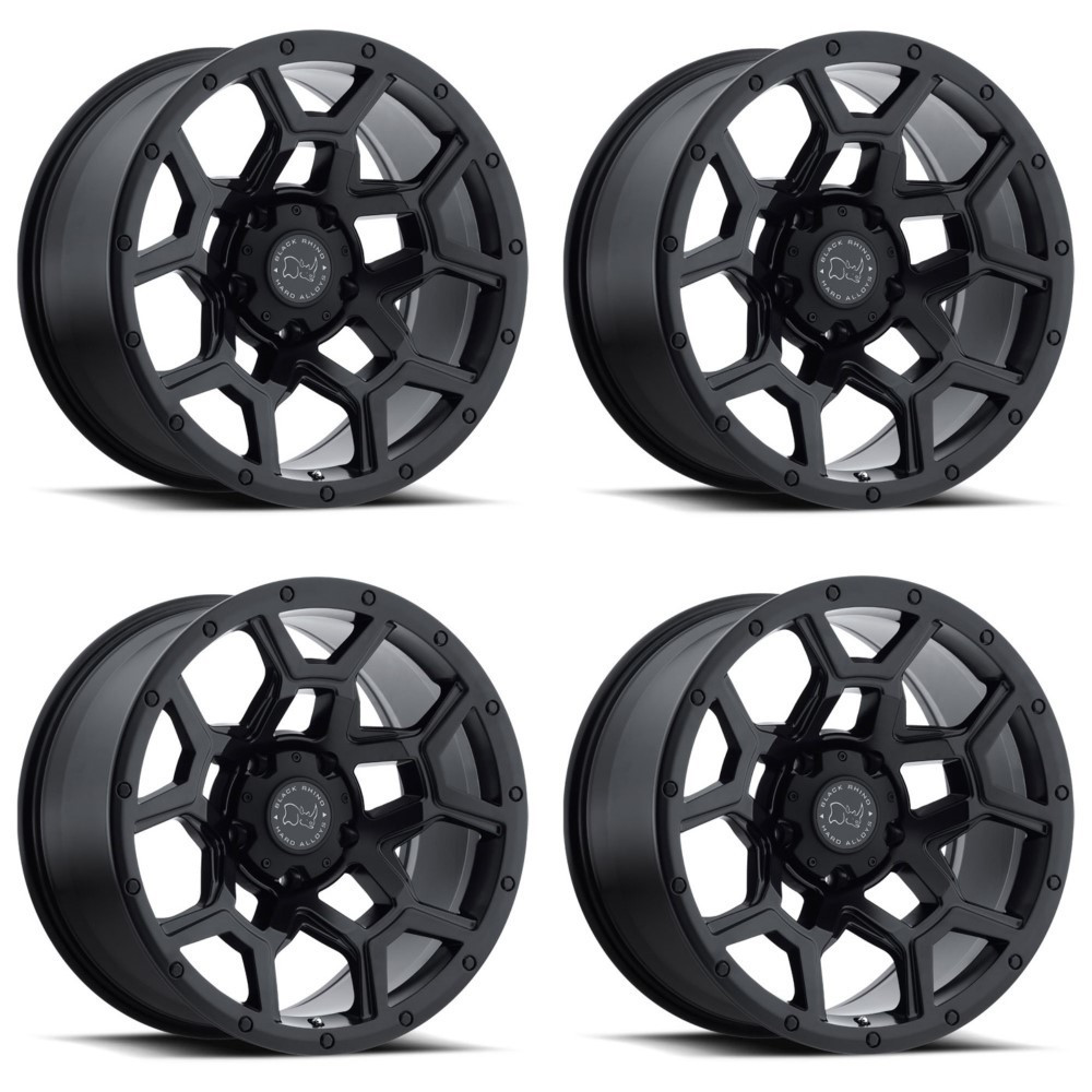 Set 4 Black Rhino Overland 18x9.5 6x135 Matte Black Wheels 18" 6mm Rims