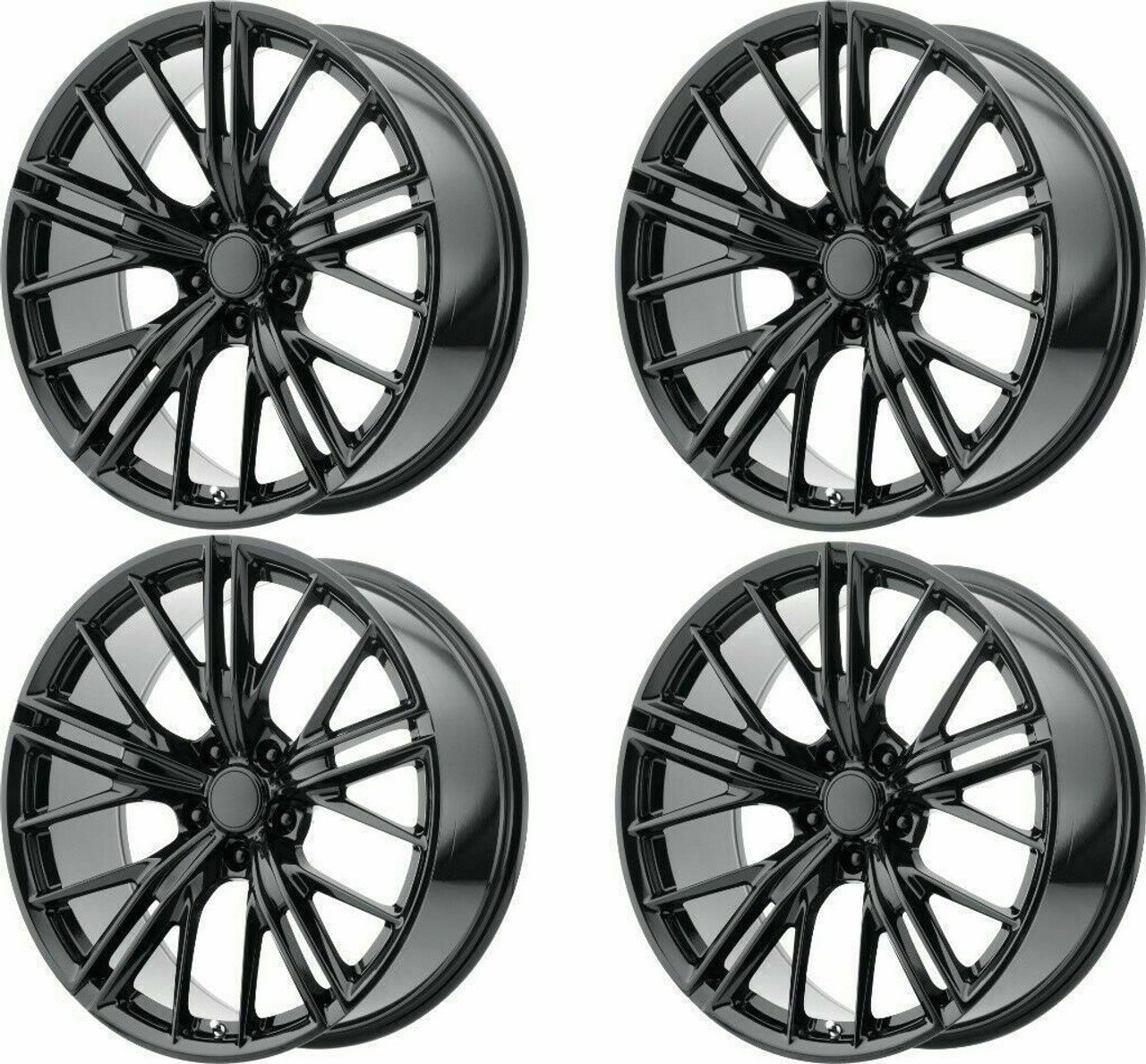 Set 4 Performance Replicas PR194 20x10 5x120 Gloss Black Wheels 20" 23mm Rims