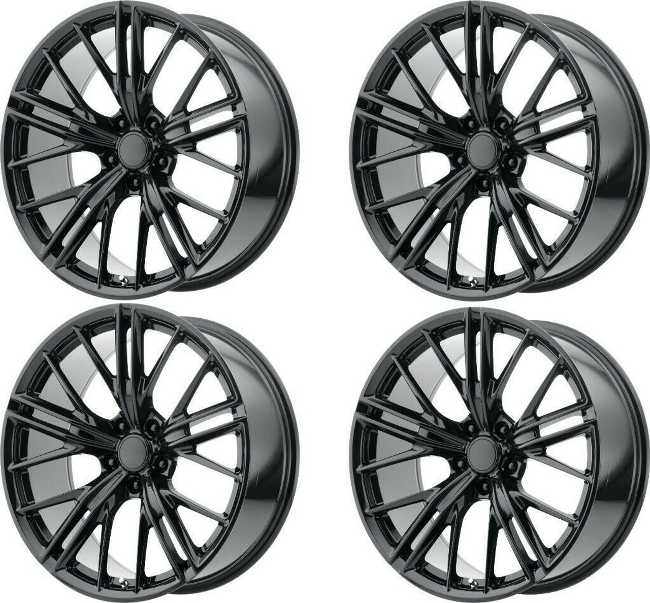 Set 4 Performance Replicas PR194 20x10 5x120 Gloss Black Wheels 20" 35mm Rims
