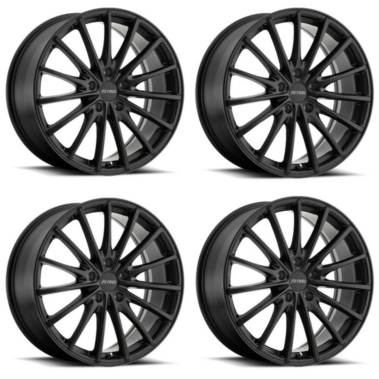 Set 4 Petrol P3A 19x8 5x4.25 Matte Black Wheels 19" 40mm Rims