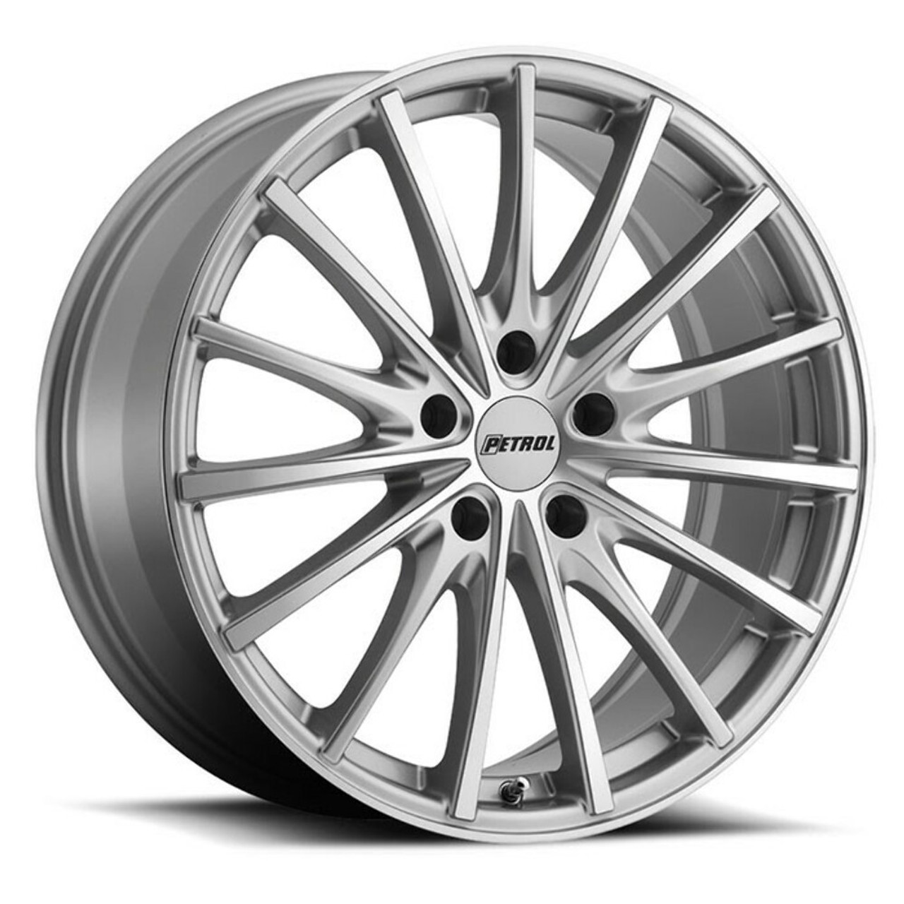 Set 4 Petrol P3A 19x8 5x4.25 Silver W/ Machined Cut Face Wheels 19" 40mm Rims