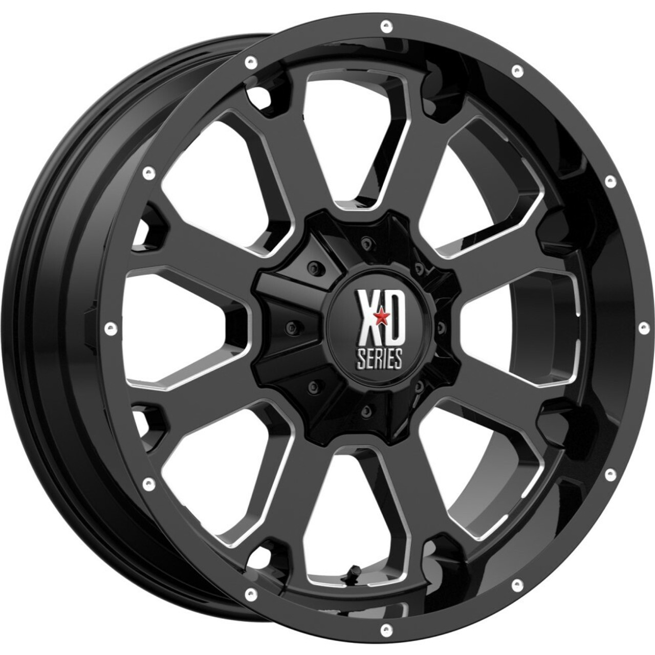 Set 4 XD XD825 Buck 25 20x10 8x170 Gloss Black Milled Wheels 20" -24mm Rims