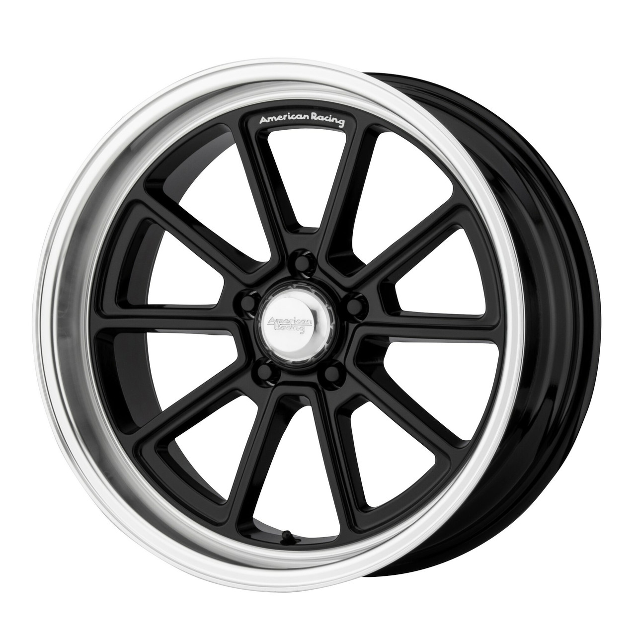 Set 4 American Racing Vintage VN510 Draft 18x8 5x4.75 Black Diamond Rims 18" 0mm