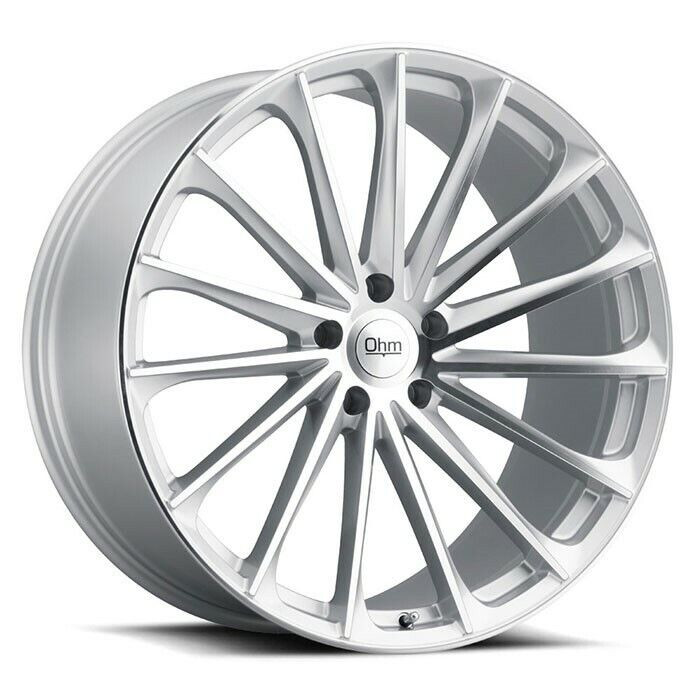 Set 4 OHM Proton 20x10 5x120 Silver W/ Mirror Face Wheels 20" 35mm Rims