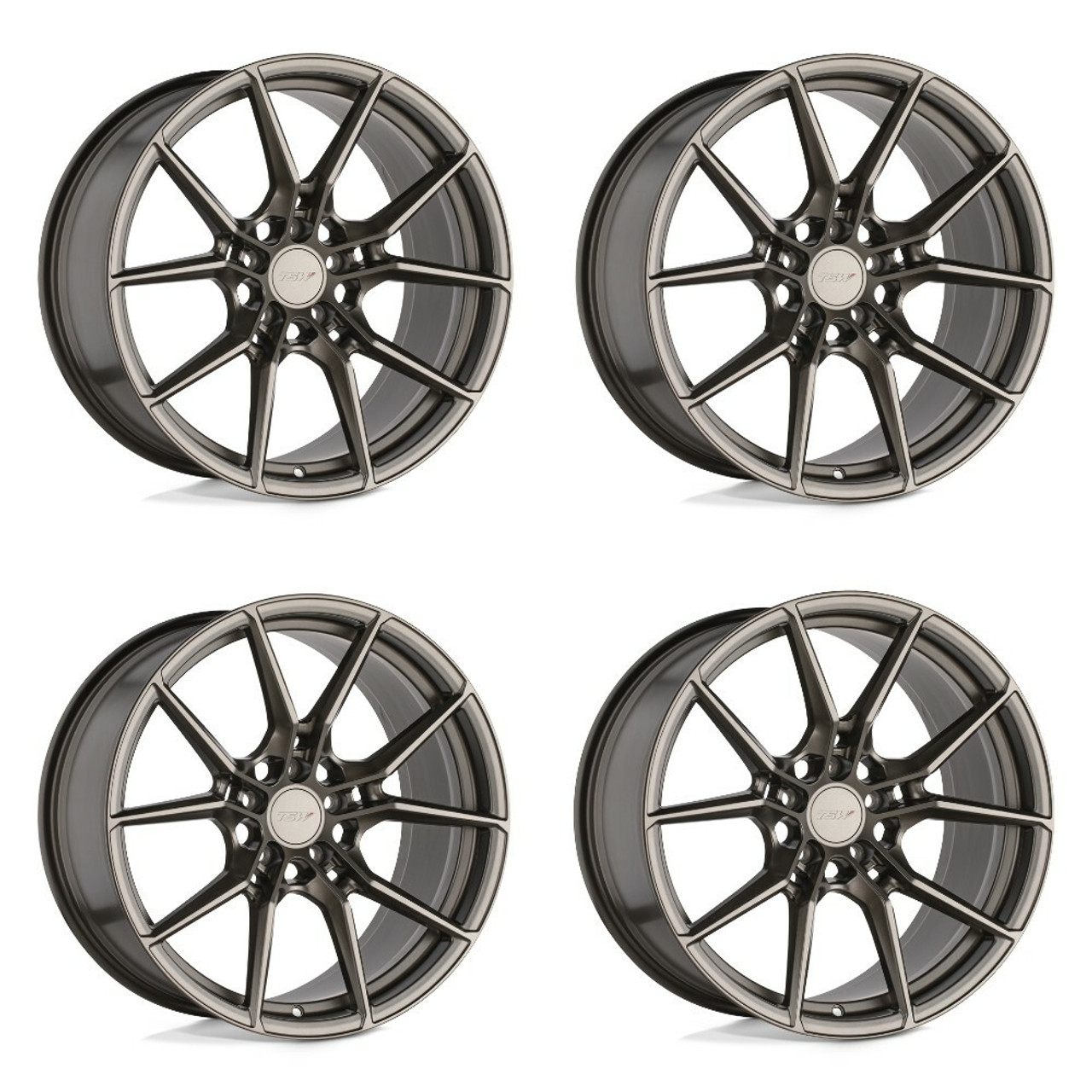 Set 4 TSW Neptune 19x9.5 5x112 Matte Bronze Wheels 19" 39mm Rims