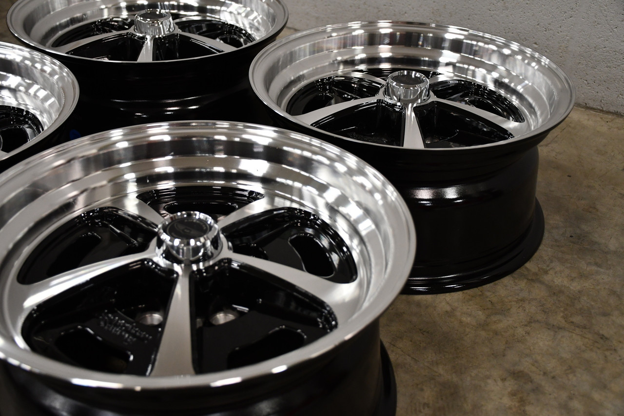 Set 4 17" American Racing Vintage VN501 500 Mono Cast 17x9 5x4.75 0mm Black Rims
