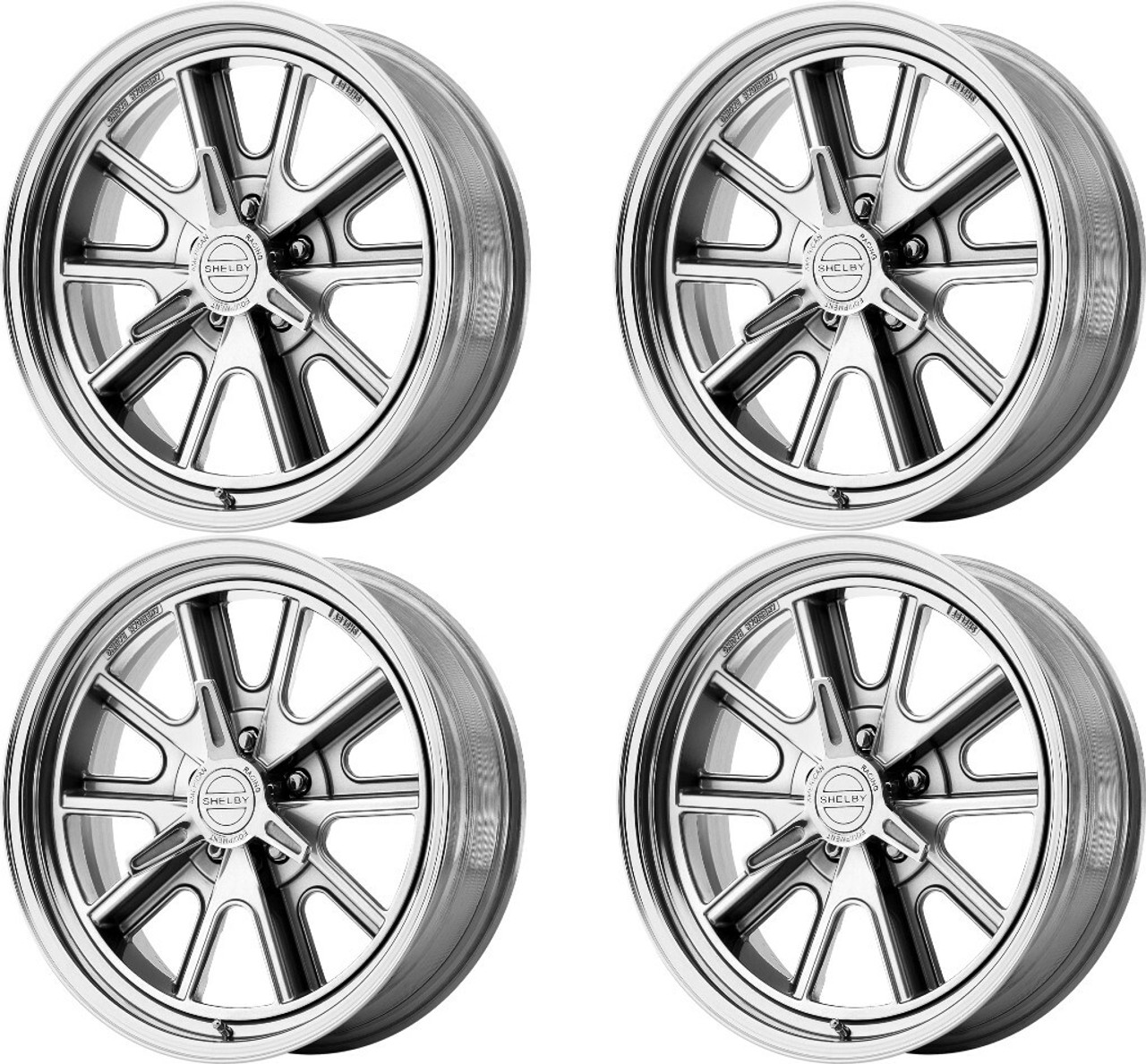 Set 4 American Racing Vintage VN427 Shelby Cobra 18x8 5x4.5 Polished 18" 0mm Set 4 American Racing Vintage VN427 Shelby Cobra 18x8 5x4.5 Polished 18" 0mm