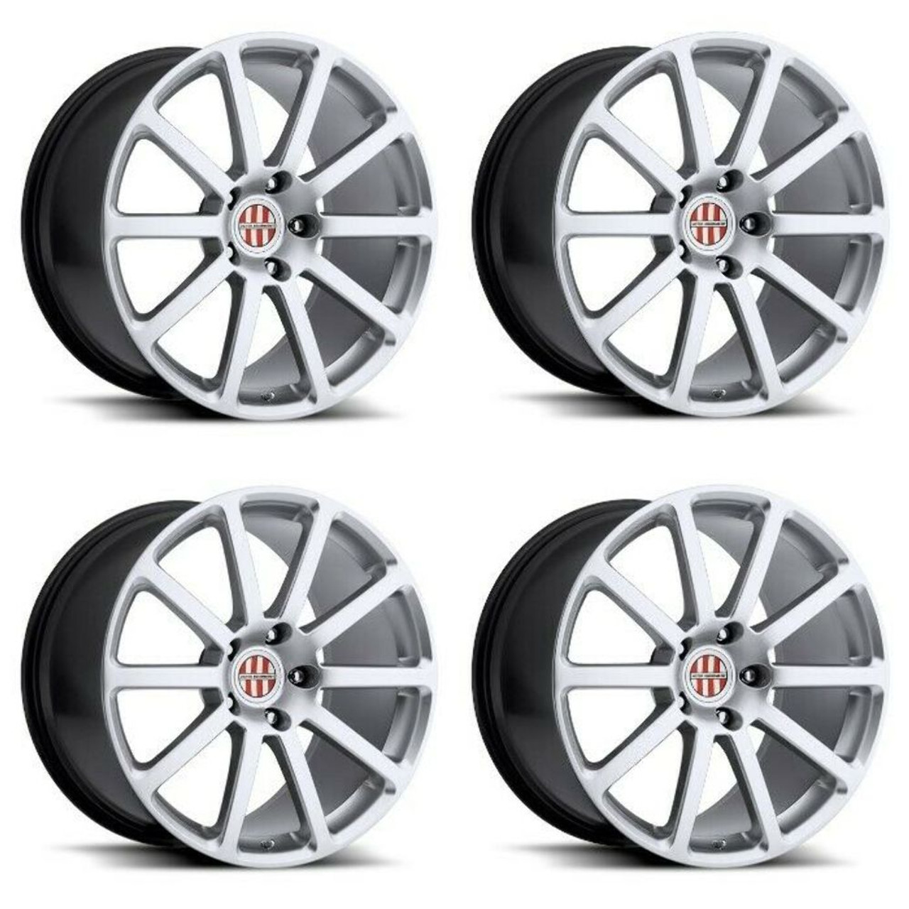 Set 4 Victor Equipment Zehn 20x11 5x130 Hyper Silver Wheels 20" 36mm Rims