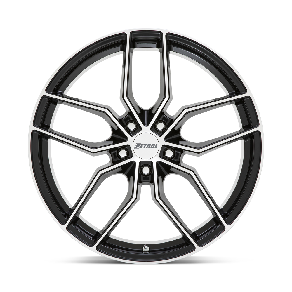 Set 4 Petrol P5C 20x8.5 5x4.25 Gloss Black W/ Machined Face Wheels 20" 40mm Rims