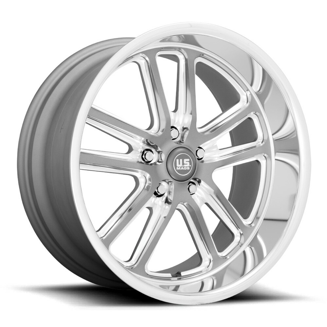 Set 4 US Mag  U130 Bullet 17x8 5x4.5 Textured Gunmetal Milled Wheels 17" 1mm
