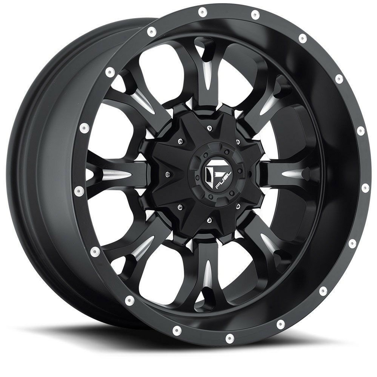 Fuel 1PC D517 Krank 20x10 8x180 Matte Black Milled Wheel 20" -12mm Rim