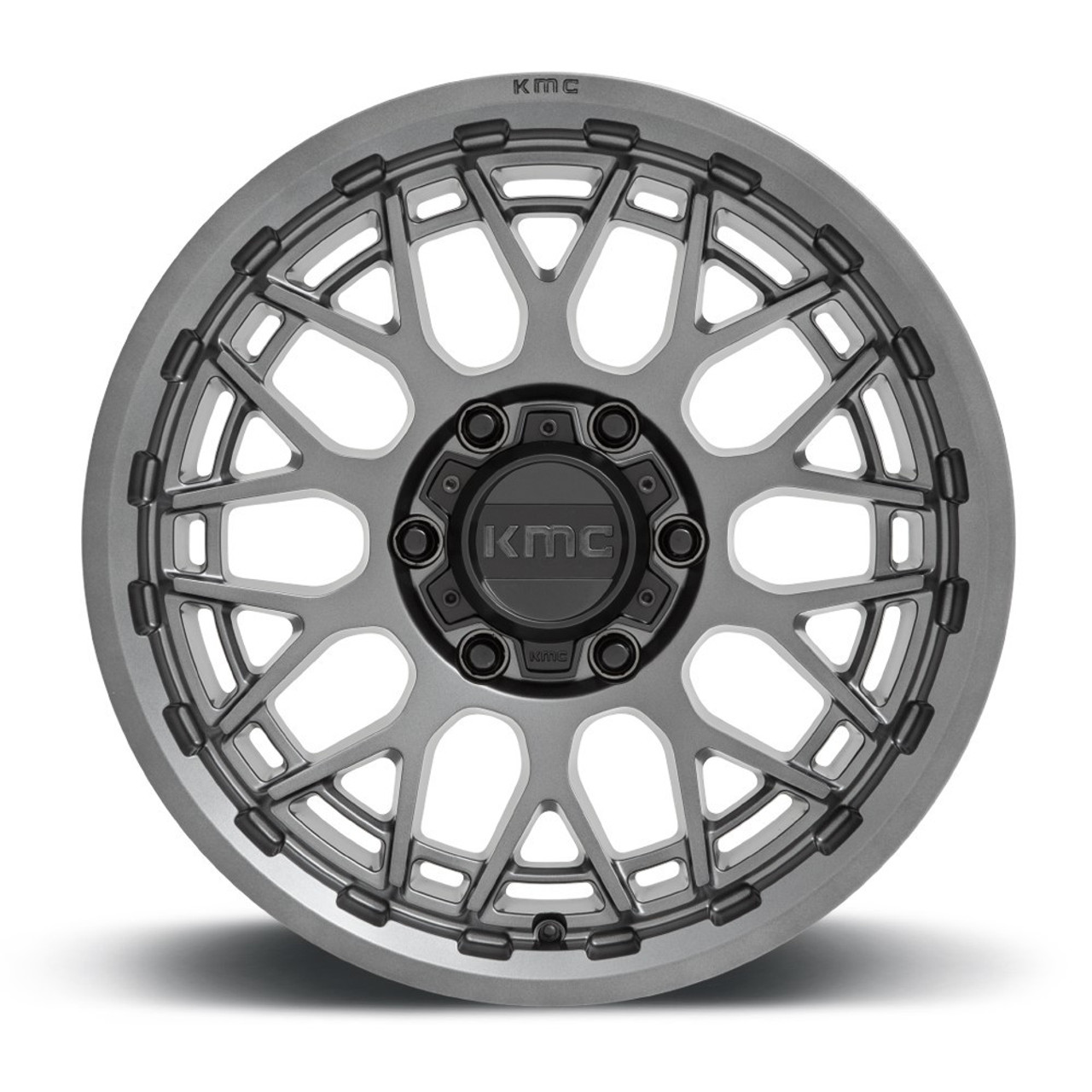 20" KMC KM722 Technic 20x9 6x5.5 Anthracite Wheel 0mm For Chevy GMC Cadillac Rim