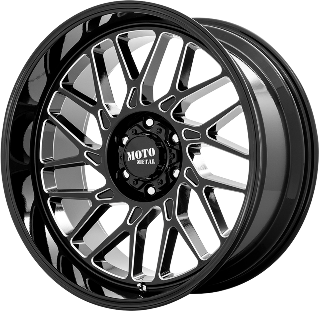 Moto Metal MO805 20x10 5x5.5 Gloss Black Milled Wheel 20" -18mm Rim