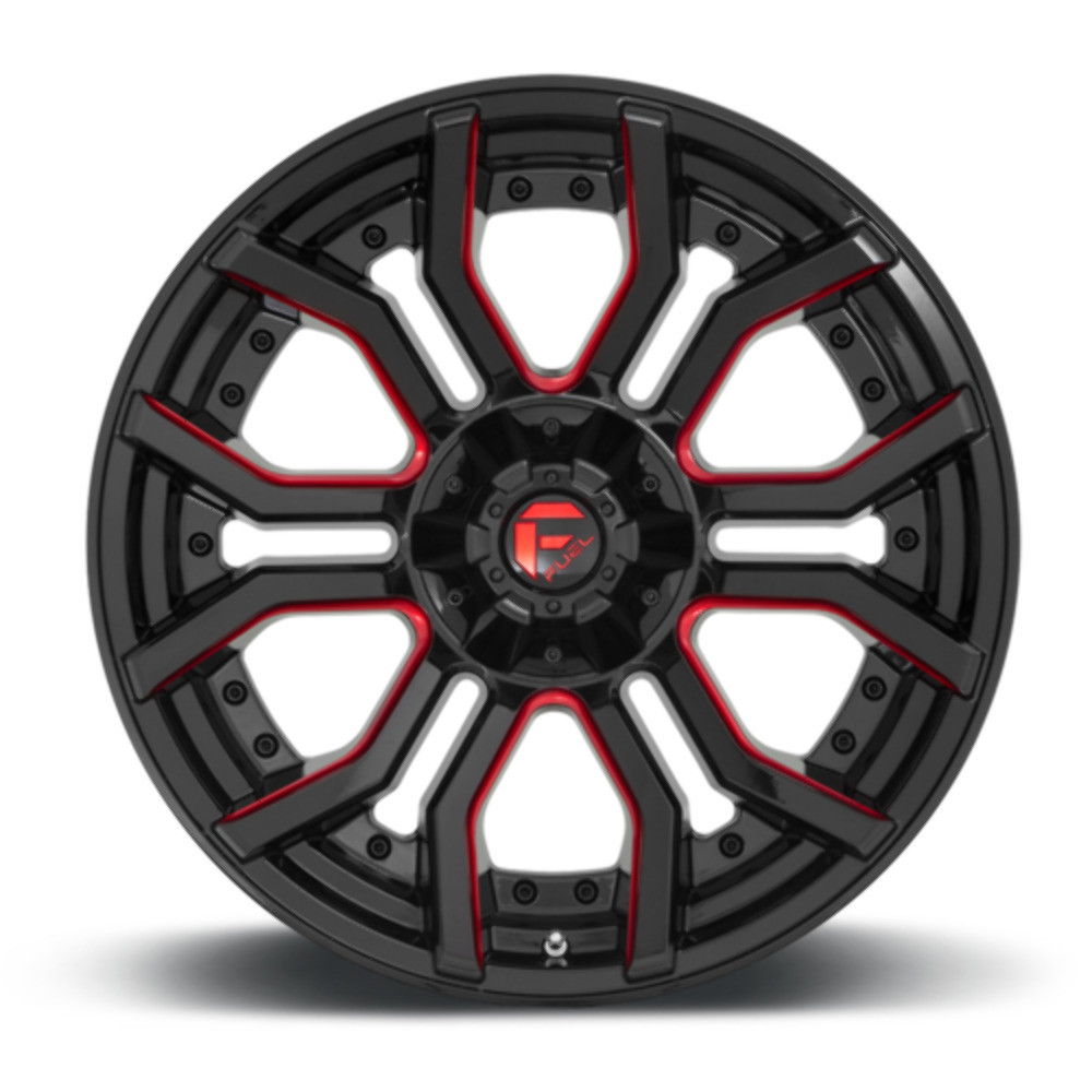 Fuel  D712 Rage 22x10 6x135 6x5.5 Gloss Black Red Tinted Clear Wheel 22" -18mm