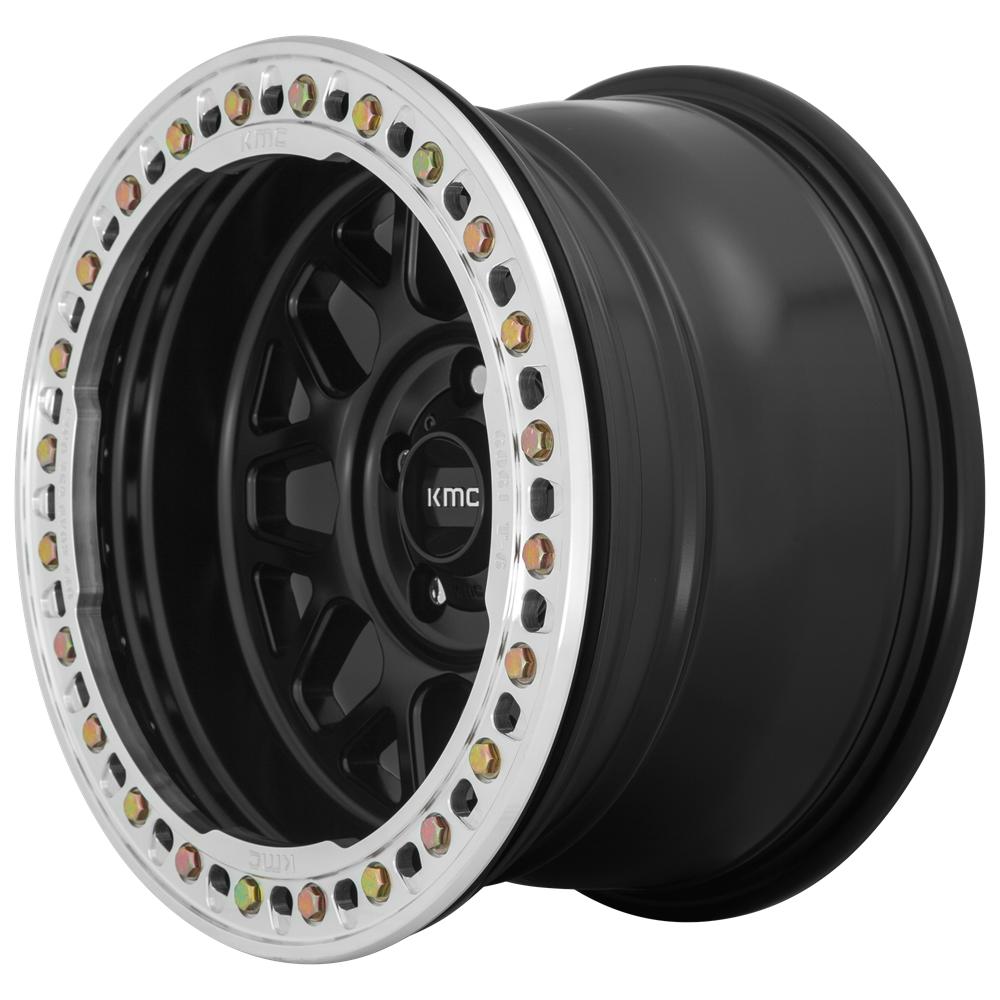 20" KMC KM235 Grenade Crawl Beadlock 20x10 6x5.5 Satin Black Wheel -48mm Rim