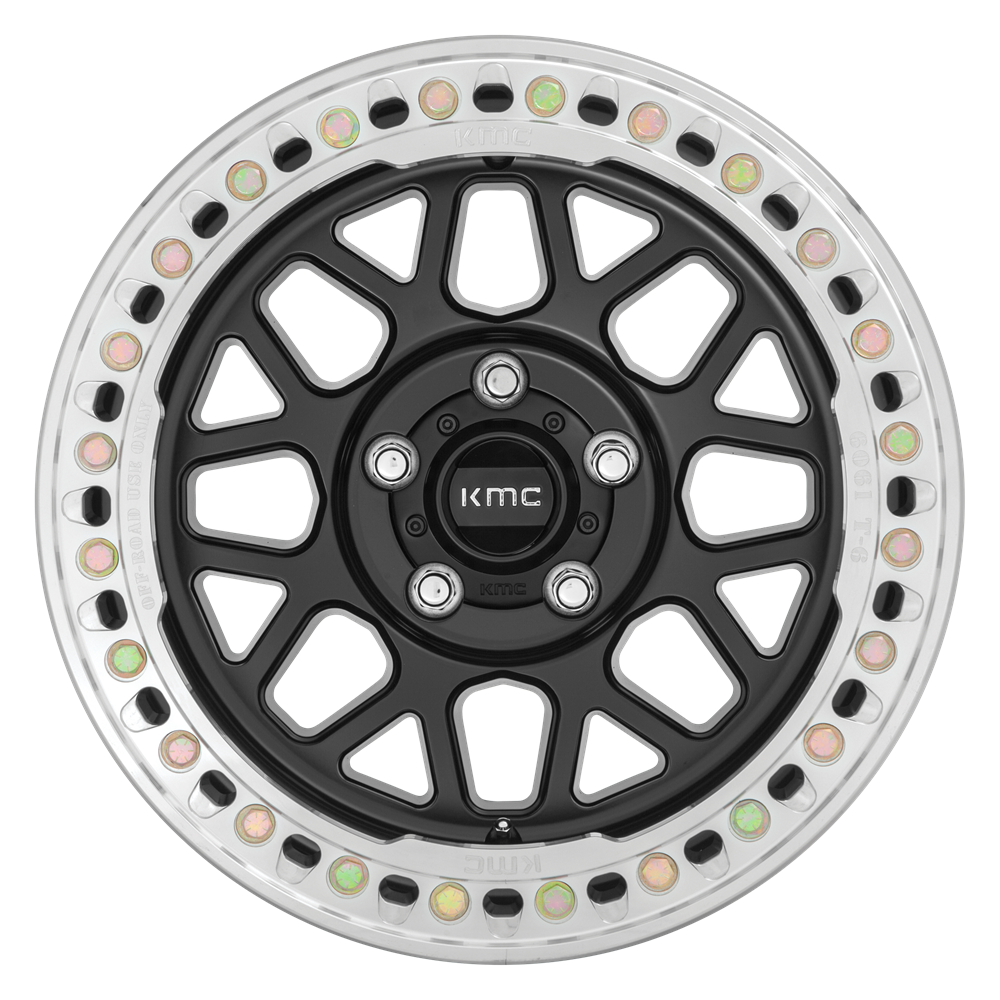 20" KMC KM235 Grenade Crawl Beadlock 20x10 6x5.5 Satin Black Wheel -48mm Rim