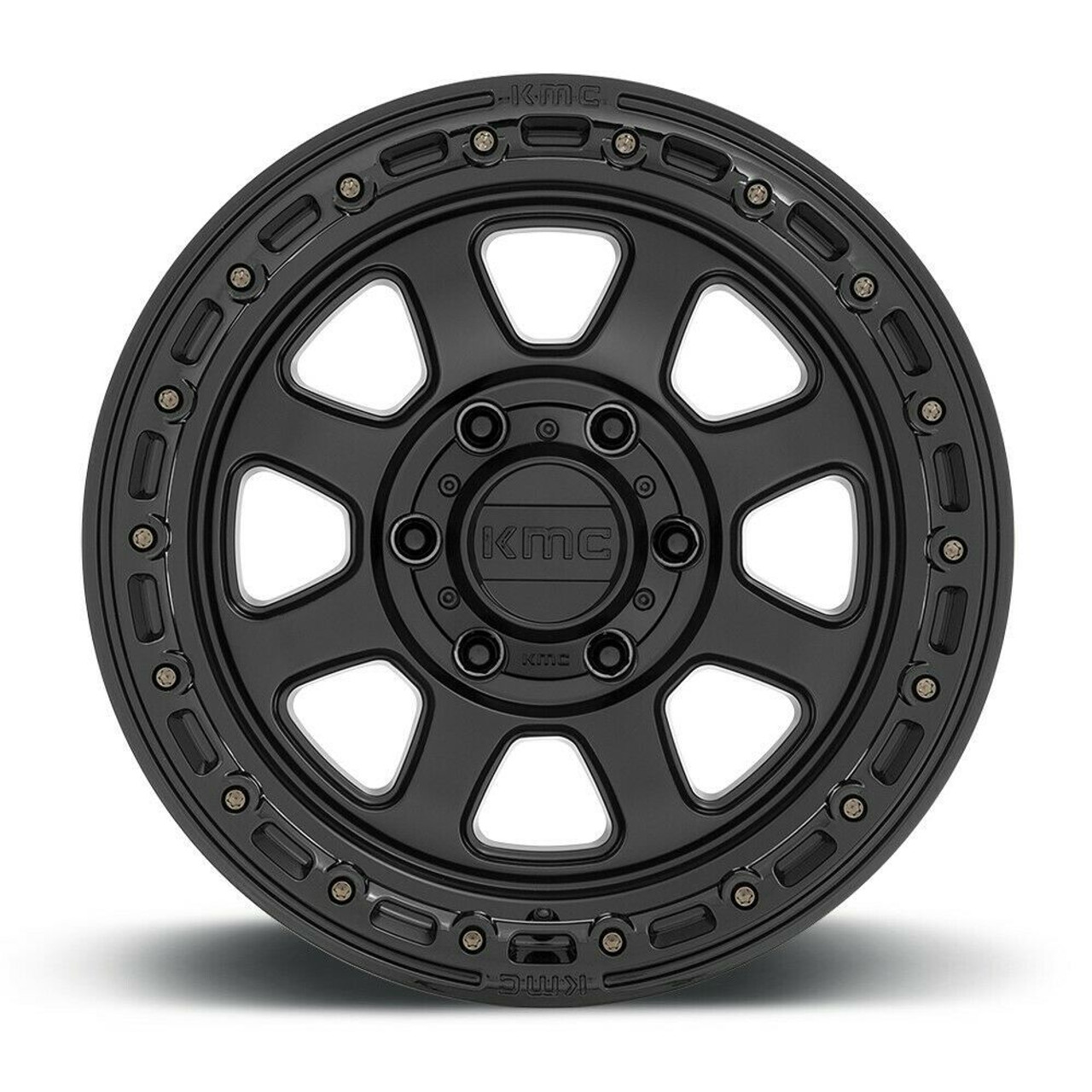 KMC KM548 Chase 17x9 8x6.5 Satin Black With Gloss Black Lip Wheel 17" 0mm Rim