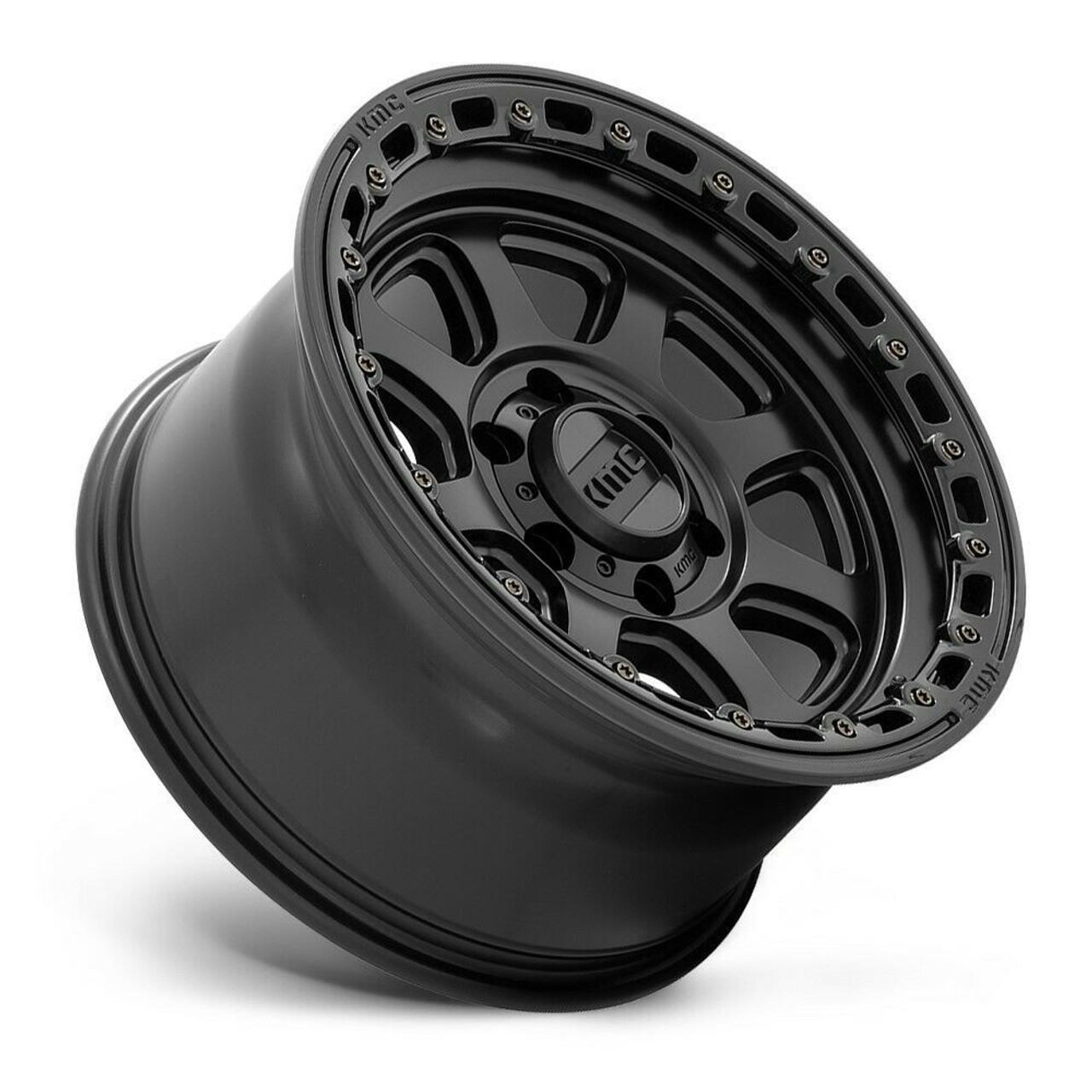 KMC KM548 Chase 17x9 8x6.5 Satin Black With Gloss Black Lip Wheel 17" 0mm Rim