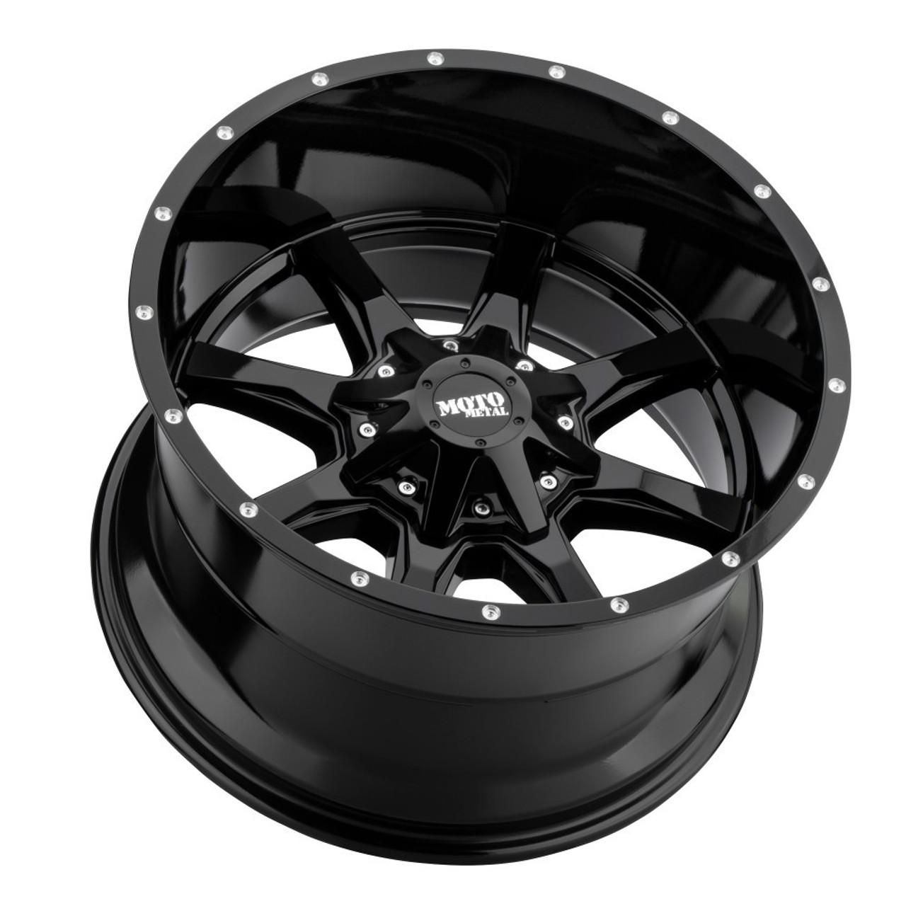 16" Moto Metal MO970 Gloss Black With Milled Lip Wheel 6X135/5.5 0mm Rim