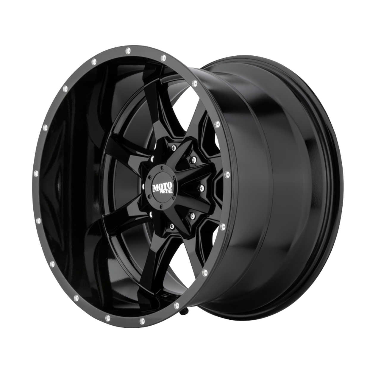 16" Moto Metal MO970 Gloss Black With Milled Lip Wheel 6X135/5.5 0mm Rim