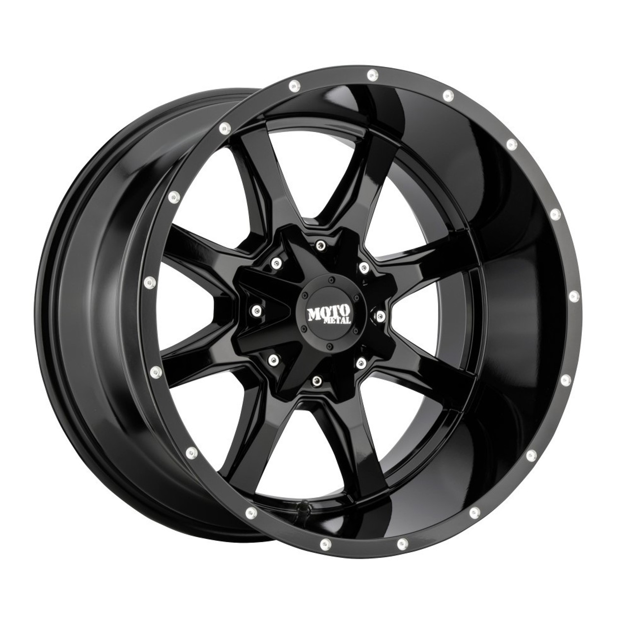 16" Moto Metal MO970 Gloss Black With Milled Lip Wheel 6X135/5.5 0mm Rim