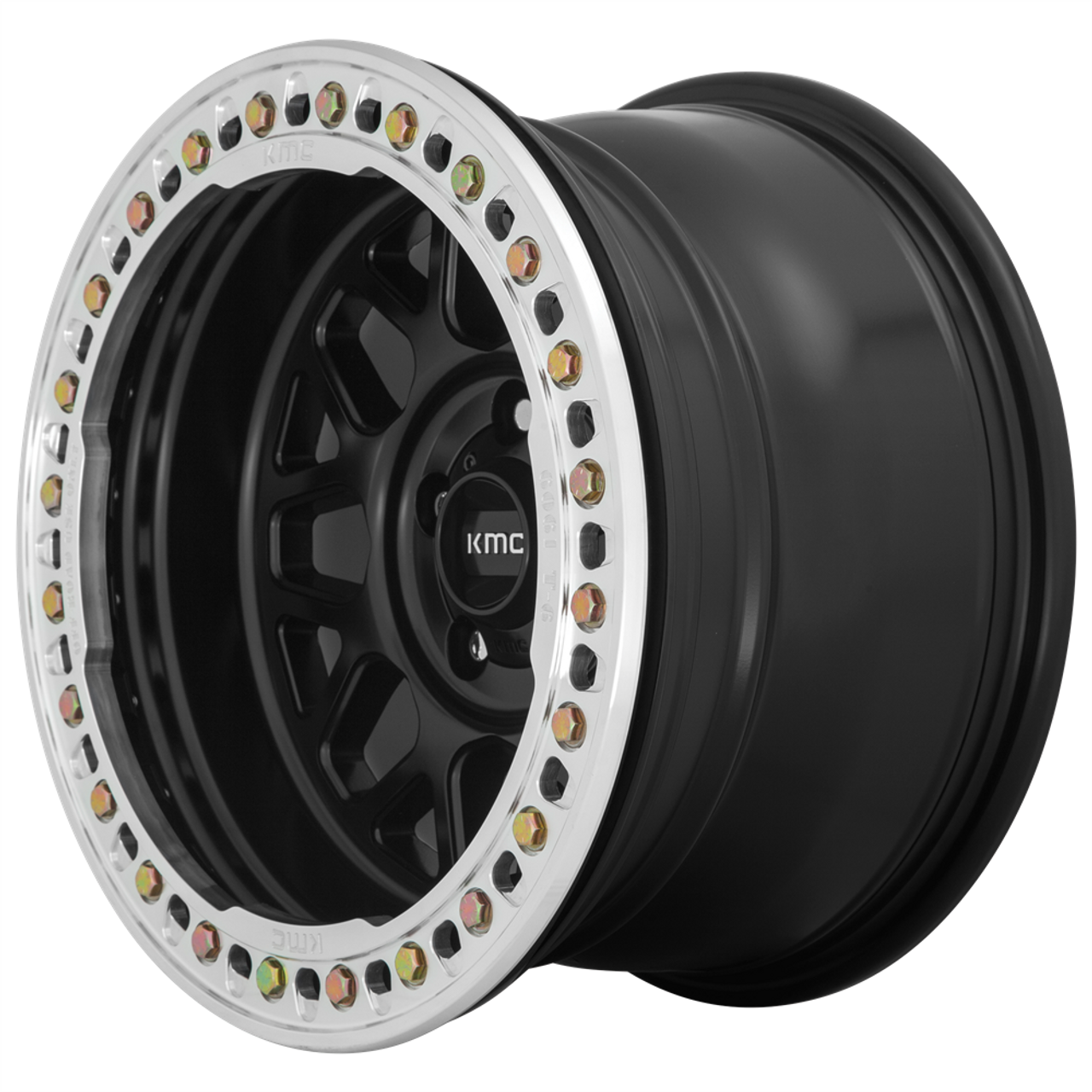 KMC KM235 Grenade Crawl Beadlock 17x8.5 6x6.5 Satin Black Wheel 17" 0mm Rim