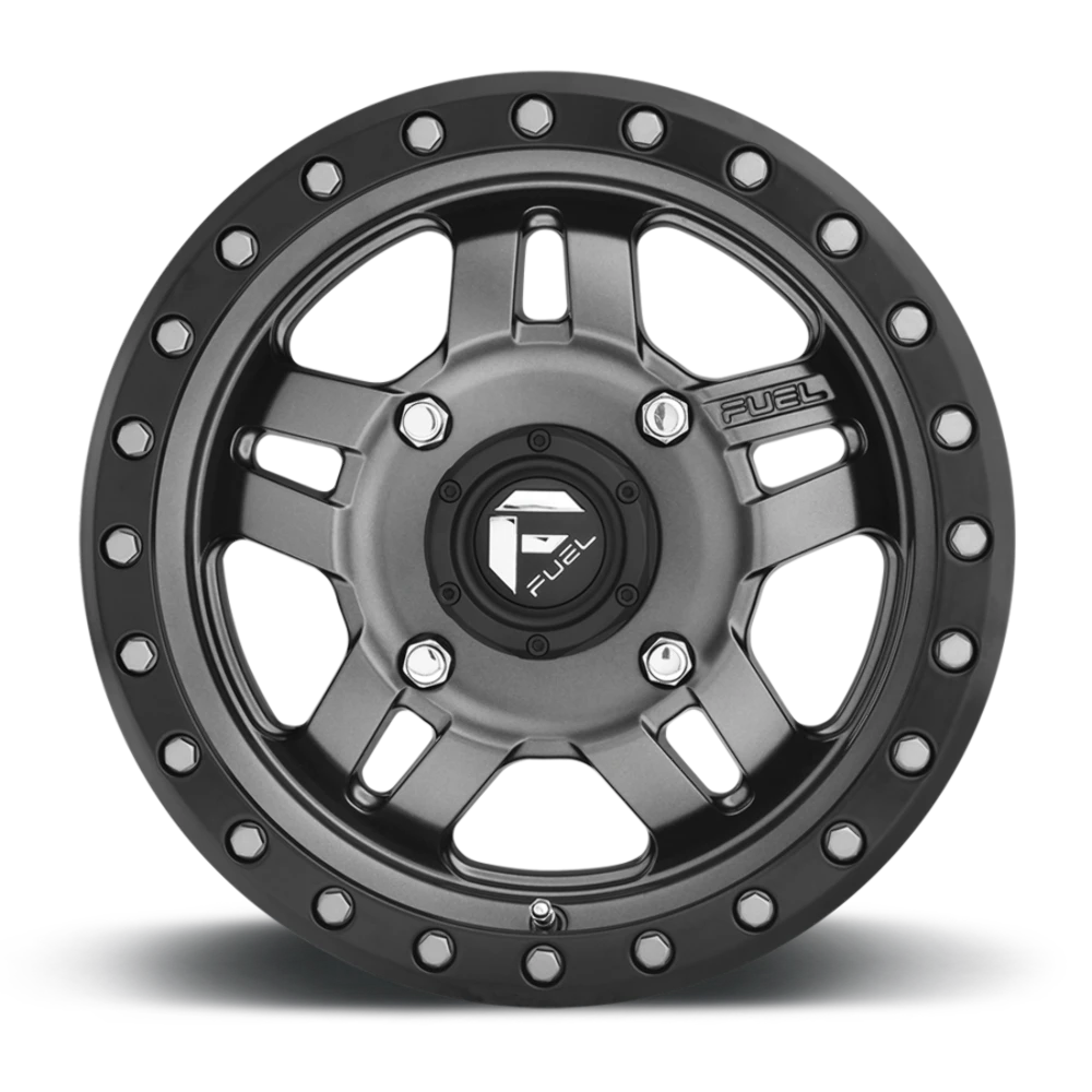 15" Fuel  D558 Anza 15x10 5x4.5 -43mm Wheel Matte Gunmetal Black Bead Ring Rim