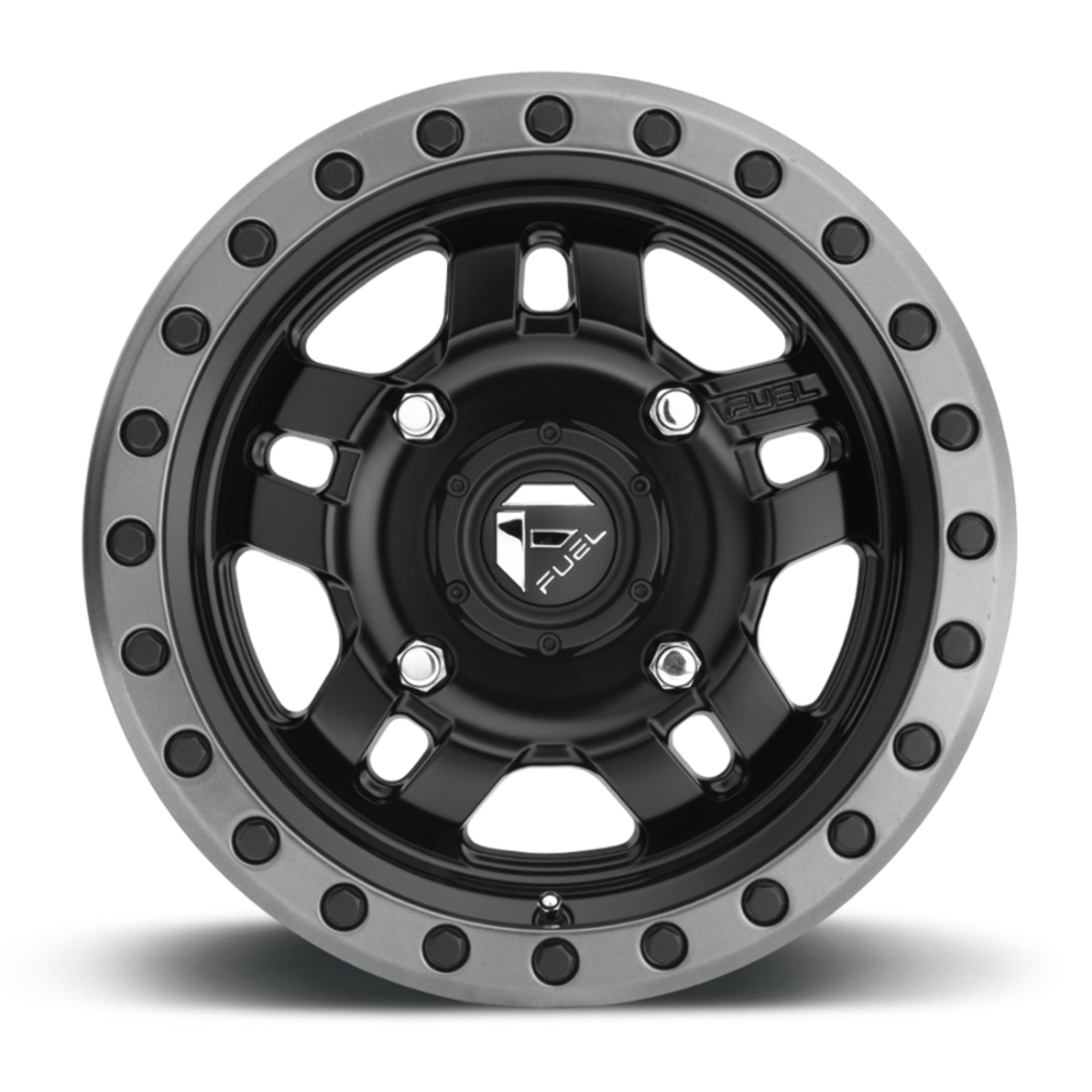 15" Fuel UTV D557 Anza 15x7 4x137 Matte Black Gunmetal Ring Wheel 38mm Rim