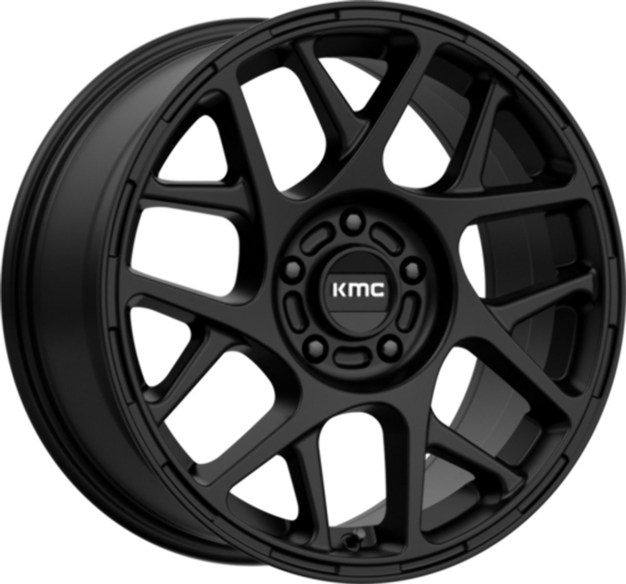 17x8 5x4.5 Satin Black Wheel KMC KM708 Bully Rim 38mm - A2i Wheel