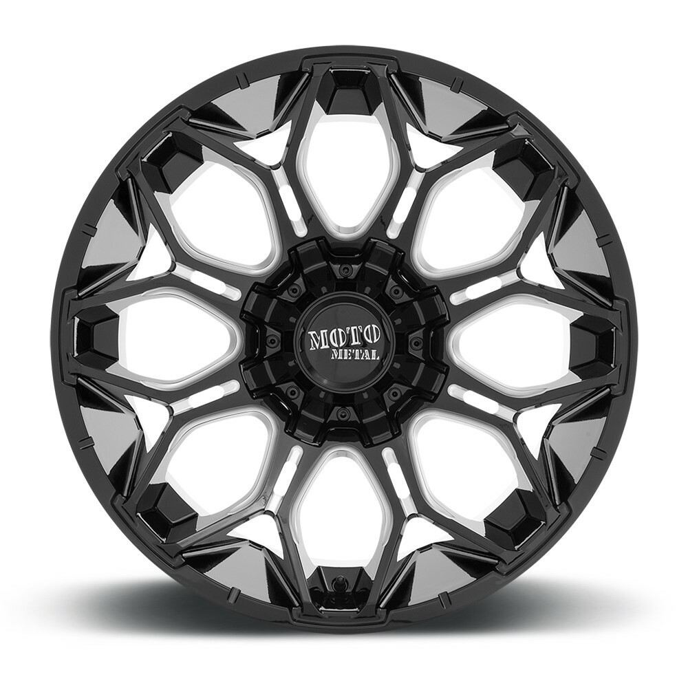 Moto Metal MO808 Sniper 20x9 6x120 6x5.5 Gloss Black Milled Wheel 20" 0mm Rim
