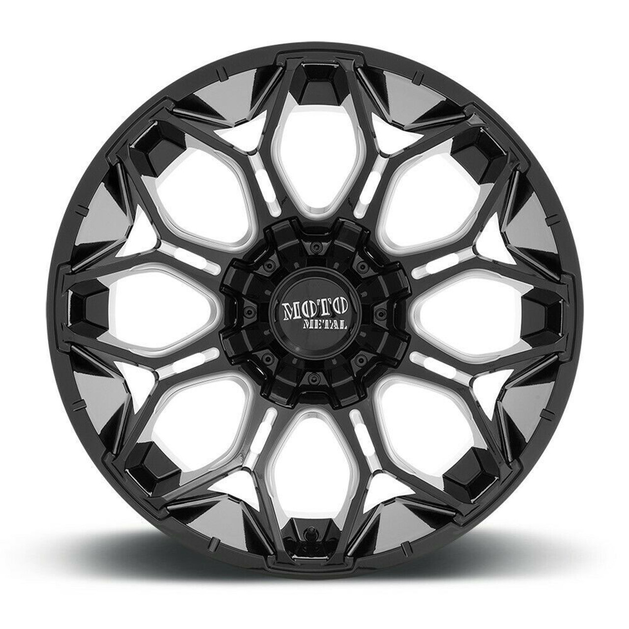 Moto Metal MO808 Sniper 20x10 8x170 Gloss Black Milled Wheel 20" -18mm Truck Rim