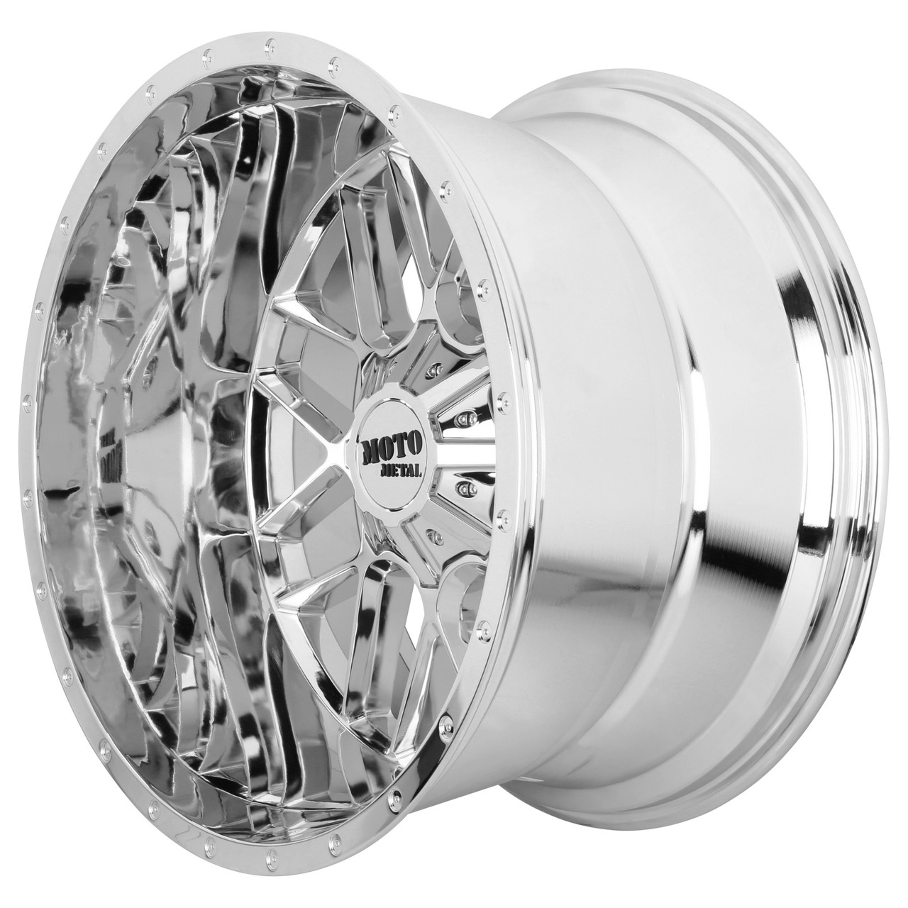 20" Moto Metal MO986 Siege 20x10 5x5 5x5.5 Chrome Wheel -18mm Lifted Truck Rim