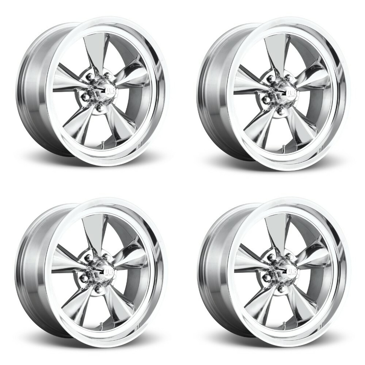 Set 4 US Mag U108 Standard 15x8 5x4.75 High Luster Polished Wheels 15" 1mm Set 4 US Mag U108 Standard 15x8 5x4.75 High Luster Polished Wheels 15" 1mm