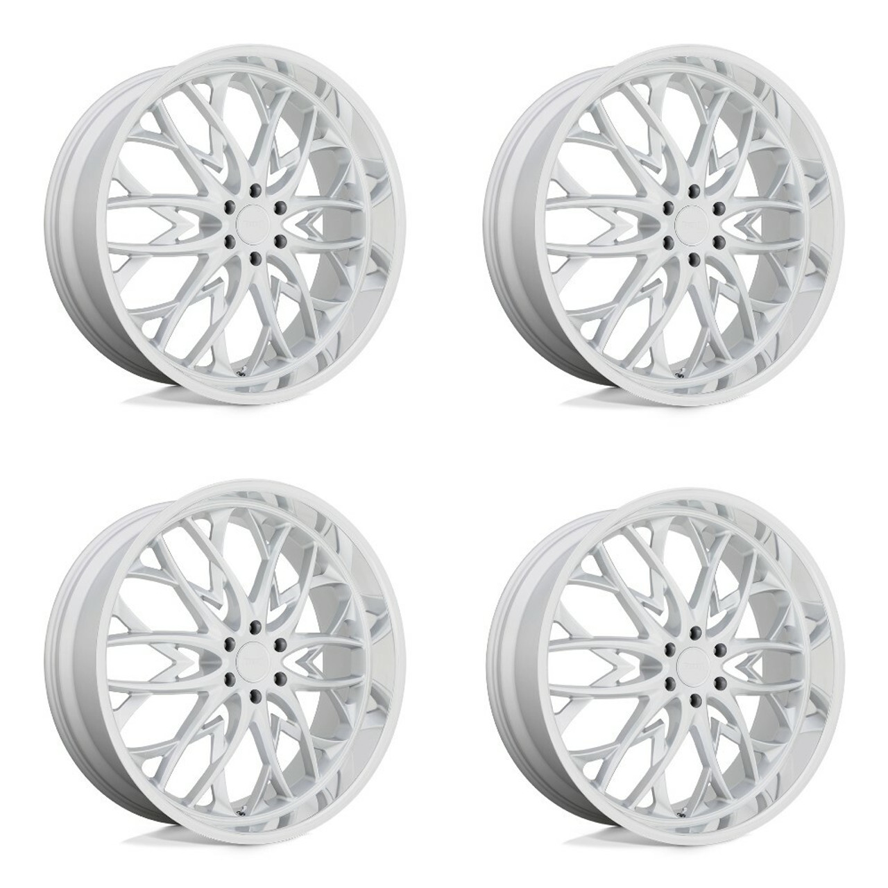 Set 4 DUB S264 OG 26x10 6x5.5 Silver With Diamond Cut Lip Wheels 26" 25mm Rims