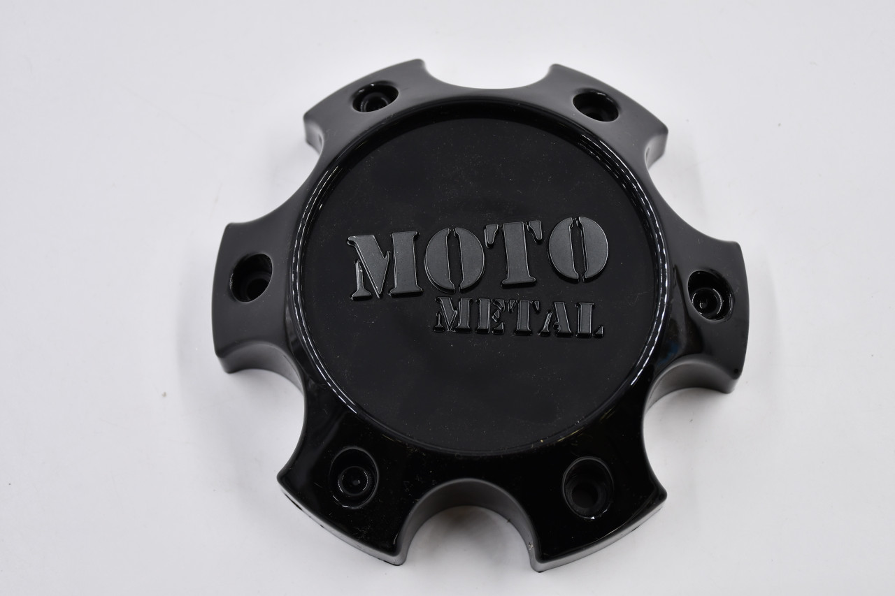 Moto Metal Gloss Black w/ Gun Metal Logo Wheel Center Cap Hub Cap