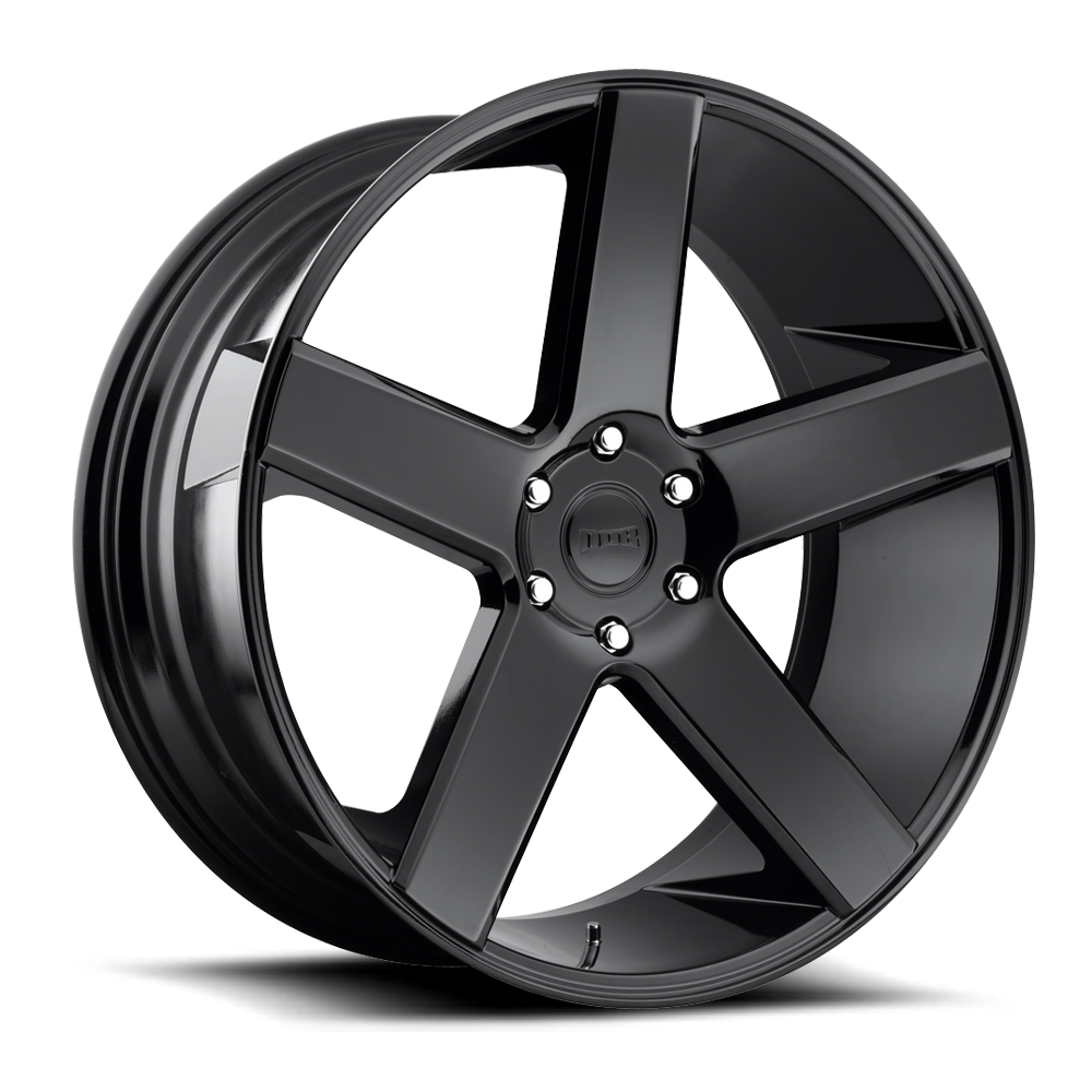 Set 4 22" DUB S216 Baller 22x9.5 5x5 Gloss Black 11mm For Jeep Chevy GMC Wheels