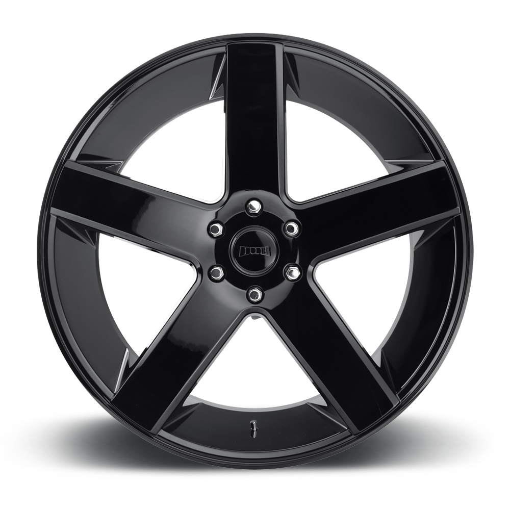 Set 4 22" DUB S216 Baller 22x9.5 5x5 Gloss Black 11mm For Jeep Chevy GMC Wheels