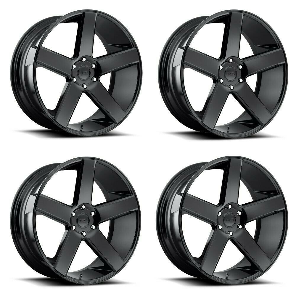Set 4 DUB S216 Baller 22x8.5 5x4.5 Gloss Black Wheels 22" 38mm For Maserati Rims