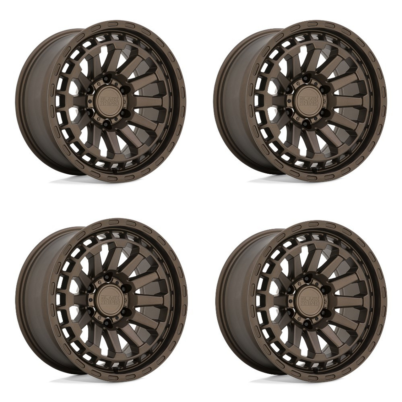 Set 4 Black Rhino Raid 20x9.5 6x135 Matte Bronze Wheels 20" -18mm Lifted Rims