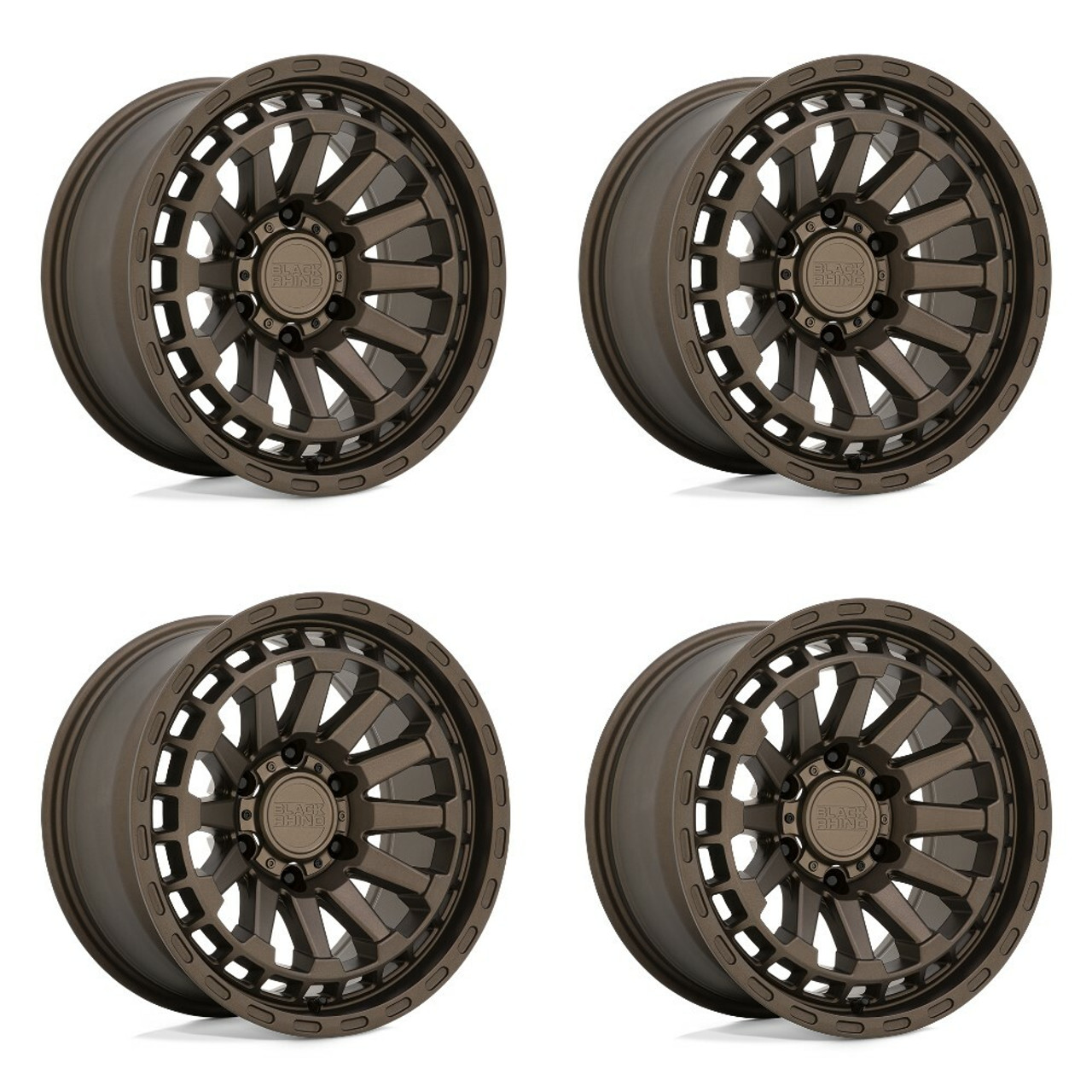 Set 4 Black Rhino Raid 20x9.5 5x5 Matte Bronze Wheels 20" 2mm For Jeep Rims