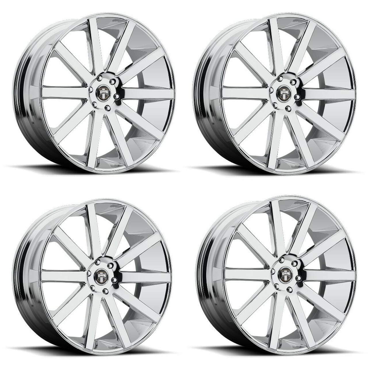 Set 4 DUB S120 Shot Calla 24x10 6x135 Chrome Plated Wheels 24" 30mm Truck Rims