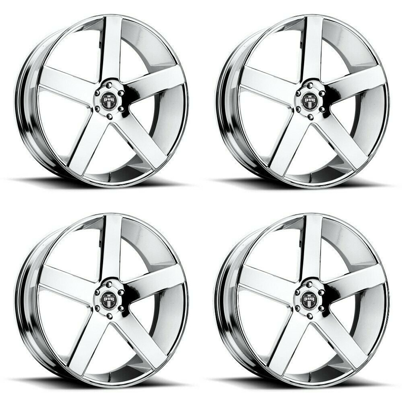 Set 4 DUB S115 Baller 30x10 5x5.5 Chrome Wheels 30" 25mm For Chevy GMC Cadillac