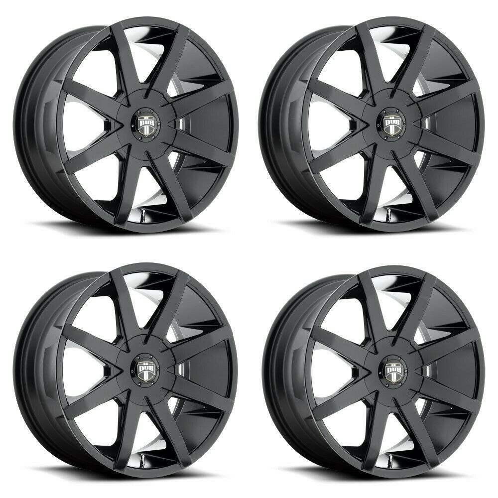 Set 4 DUB S110 Push 20x8.5 5x4.5 5x120 Gloss Black Wheels 20" 35mm Rims