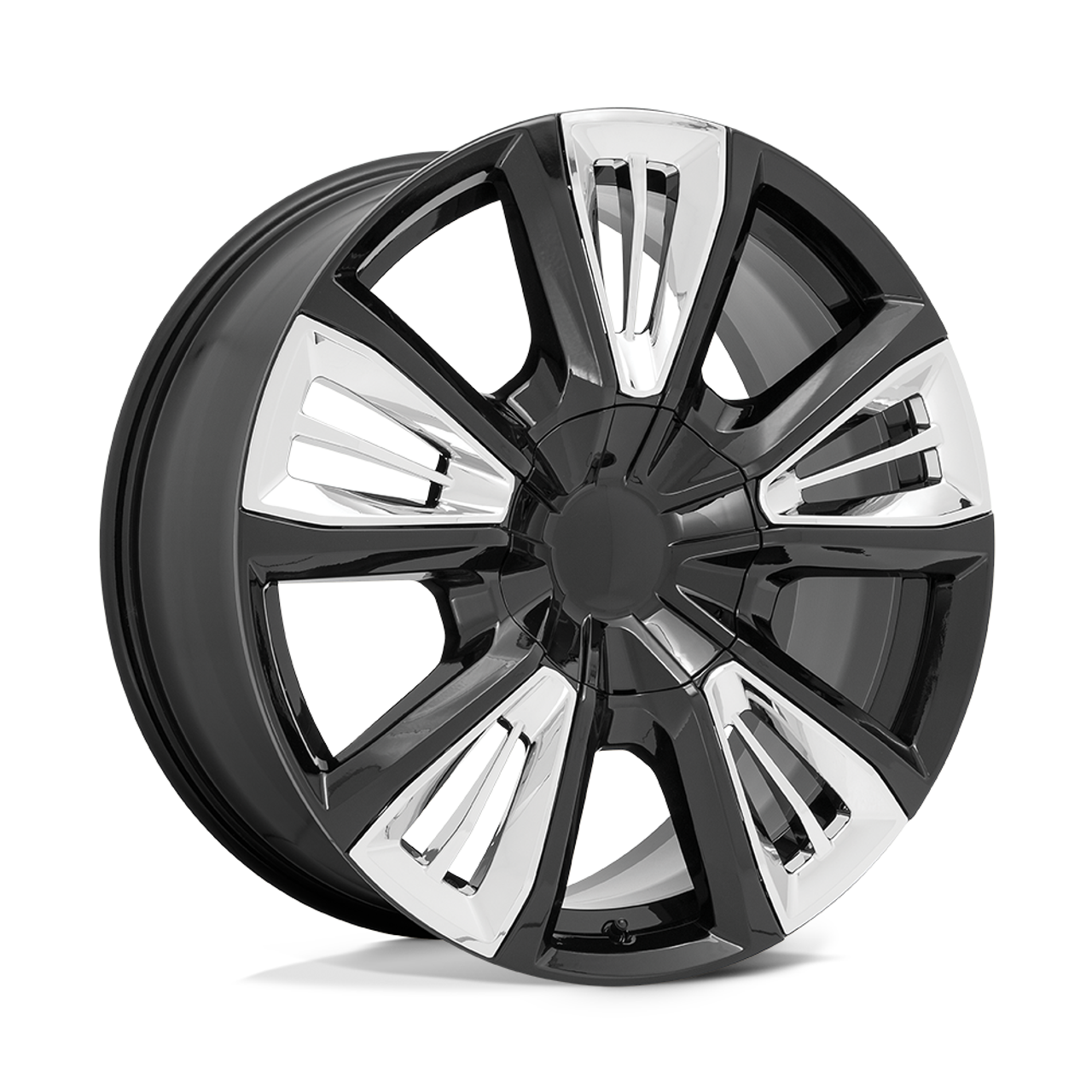 Set 4 Performance Replicas PR212 22x9 6x5.5 Gloss Black Chrome Wheels 22" 28mm