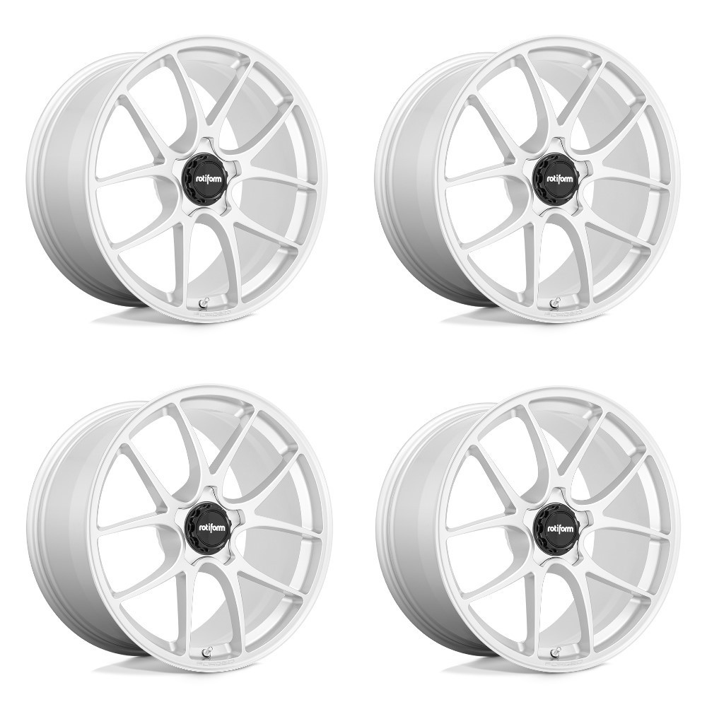 Set 4 Rotiform R900 Ltn 19x10.5 5x120 Gloss Silver Wheels 19" 34mm Rims