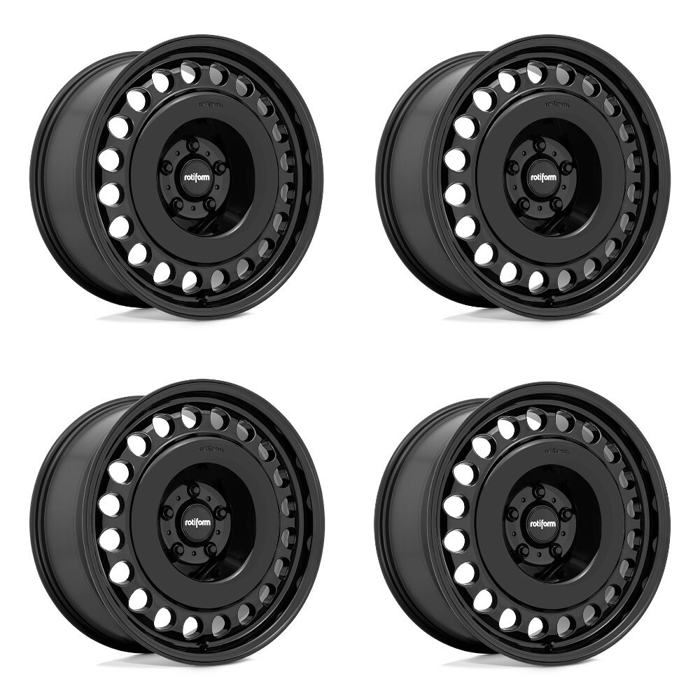 Set 4 Rotiform R191 Stl 17x9 5x5 Gloss Black Wheels 17" 0mm Rims