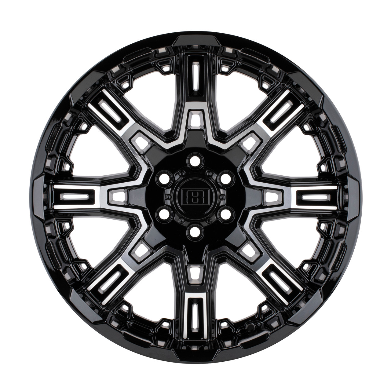 Level 8 Slingshot 22x11.5 6x5.5 Gloss Black W/ Machined Face Wheel 22" -44mm Rim