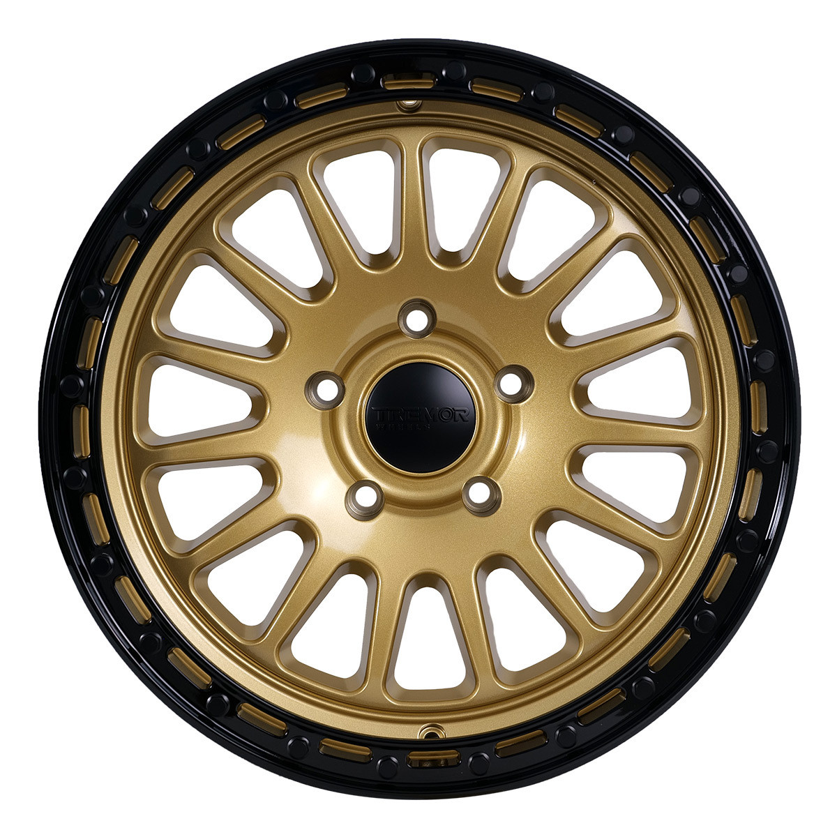 Tremor 104 Aftershock 17x8.5 5x5 0mm Gloss Gold Gloss Black Lip Rim 104-785730GB